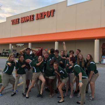 Home Depot Community Outreach Gig at 6AM!  Goofy shot!